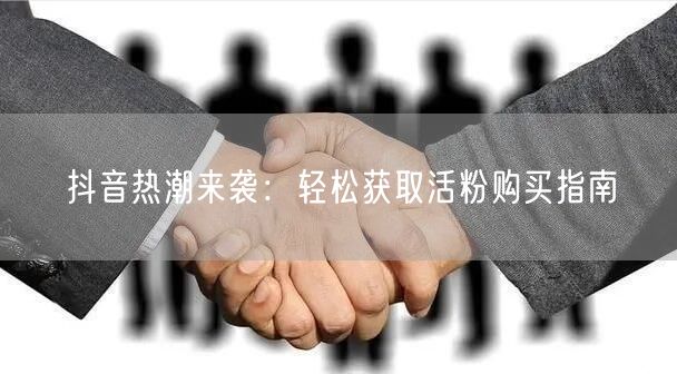 抖音热潮来袭：轻松获取活粉购买指南