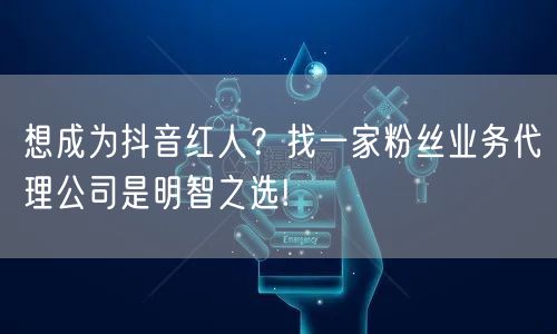 想成为抖音红人？找一家粉丝业务代理公司是明智之选!