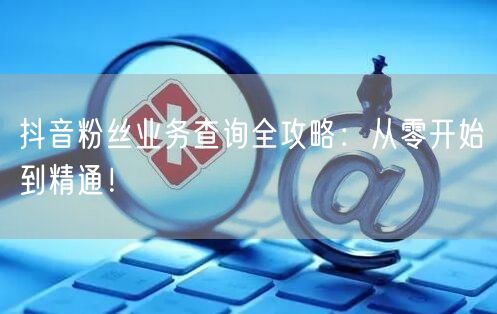 抖音粉丝业务查询全攻略：从零开始到精通！