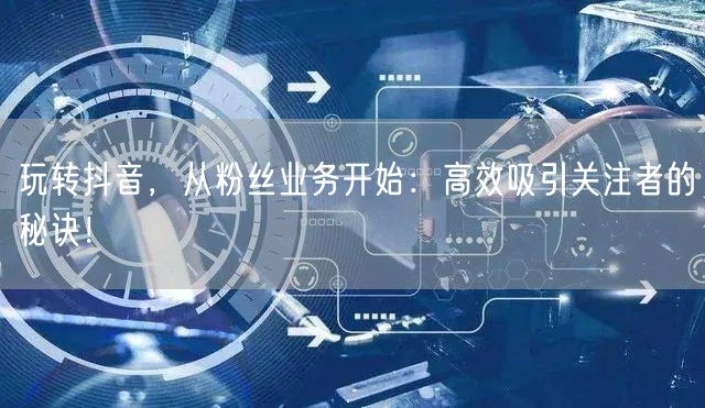 玩转抖音，从粉丝业务开始：高效吸引关注者的秘诀！