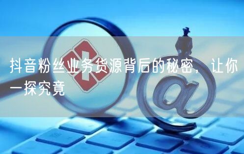 抖音粉丝业务货源背后的秘密，让你一探究竟