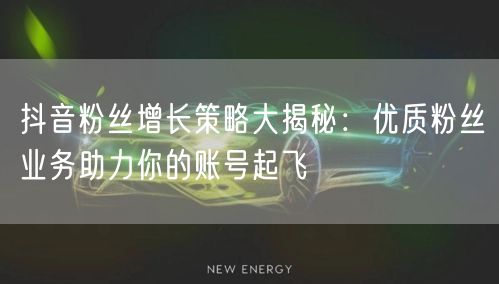 抖音粉丝增长策略大揭秘：优质粉丝业务助力你的账号起飞