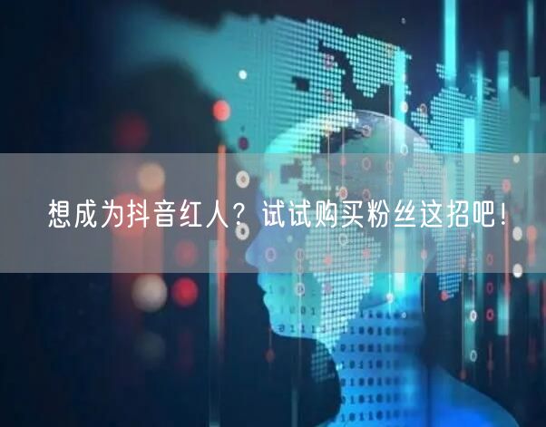 想成为抖音红人？试试购买粉丝这招吧！
