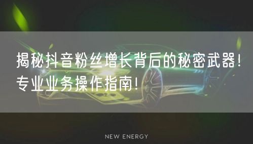 揭秘抖音粉丝增长背后的秘密武器！专业业务操作指南！