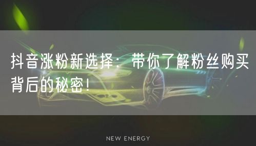 抖音涨粉新选择：带你了解粉丝购买背后的秘密！