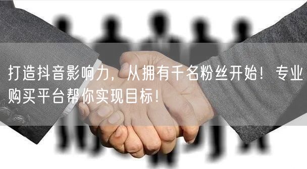 打造抖音影响力，从拥有千名粉丝开始！专业购买平台帮你实现目标！