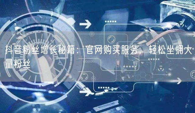 抖音粉丝增长秘籍：官网购买服务，轻松坐拥大量粉丝