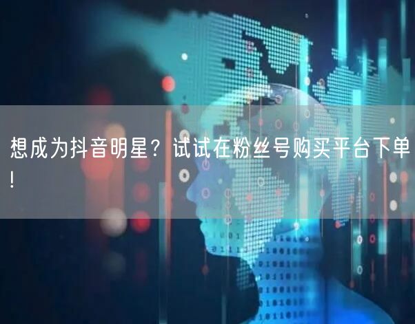 想成为抖音明星？试试在粉丝号购买平台下单!