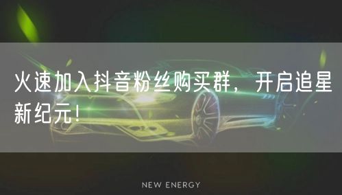 火速加入抖音粉丝购买群，开启追星新纪元！