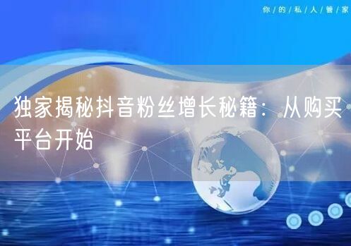 独家揭秘抖音粉丝增长秘籍：从购买平台开始