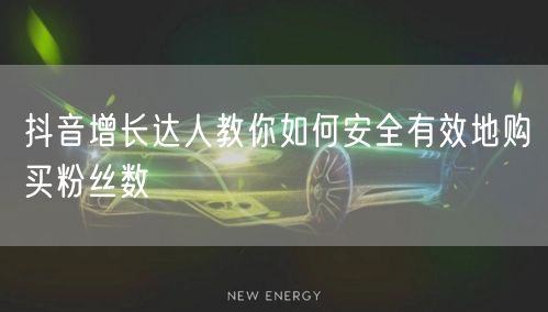 抖音增长达人教你如何安全有效地购买粉丝数