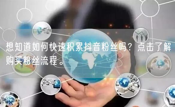 想知道如何快速积累抖音粉丝吗？点击了解购买粉丝流程。