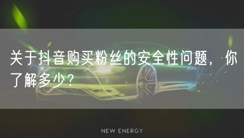 关于抖音购买粉丝的安全性问题，你了解多少？