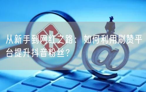 从新手到网红之路：如何利用刷赞平台提升抖音粉丝？