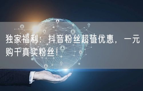 独家福利：抖音粉丝超值优惠，一元购千真实粉丝！