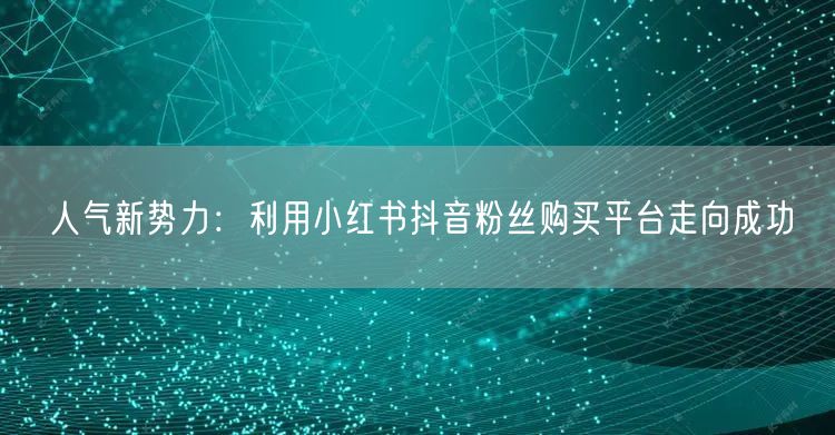 人气新势力：利用小红书抖音粉丝购买平台走向成功