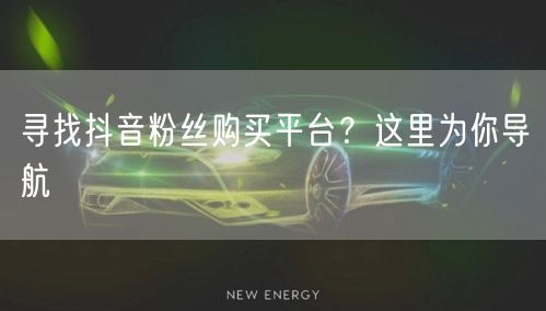 寻找抖音粉丝购买平台？这里为你导航
