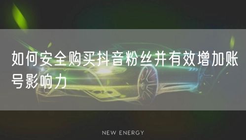 如何安全购买抖音粉丝并有效增加账号影响力