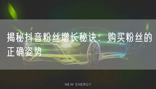 揭秘抖音粉丝增长秘诀：购买粉丝的正确姿势