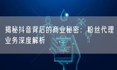 揭秘抖音背后的商业秘密：粉丝代理业务深度解析