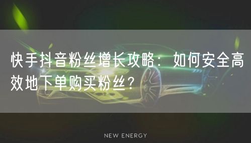 快手抖音粉丝增长攻略：如何安全高效地下单购买粉丝？