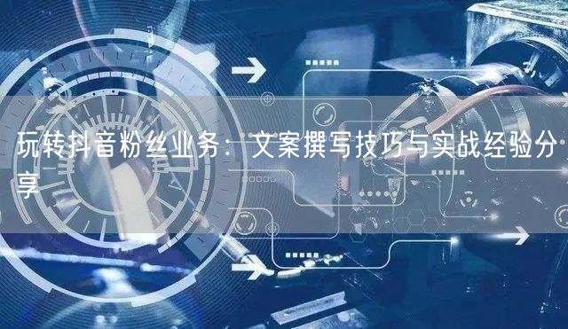 玩转抖音粉丝业务：文案撰写技巧与实战经验分享