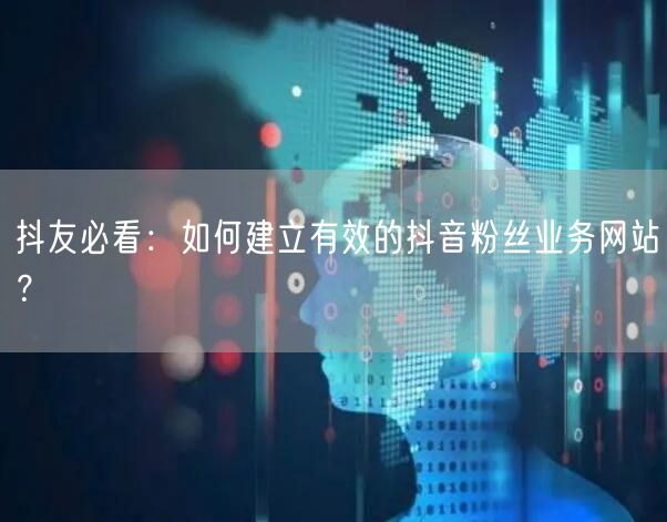 抖友必看：如何建立有效的抖音粉丝业务网站？