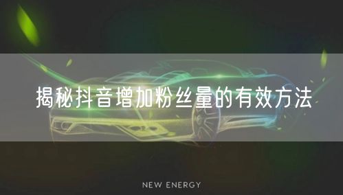 揭秘抖音增加粉丝量的有效方法