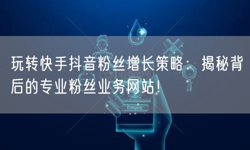 玩转快手抖音粉丝增长策略：揭秘背后的专业粉丝业务网站！