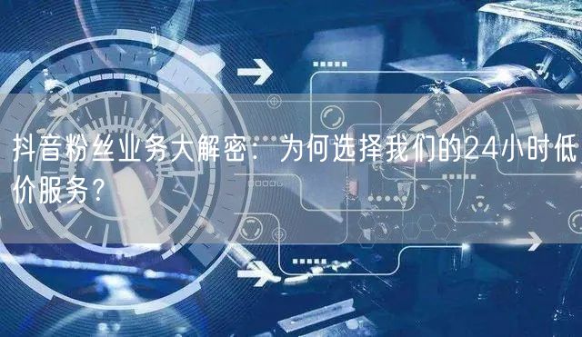 抖音粉丝业务大解密：为何选择我们的24小时低价服务？