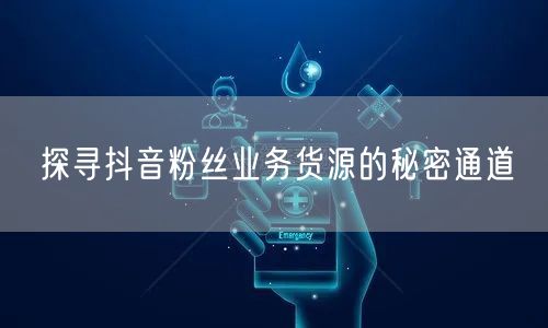 探寻抖音粉丝业务货源的秘密通道