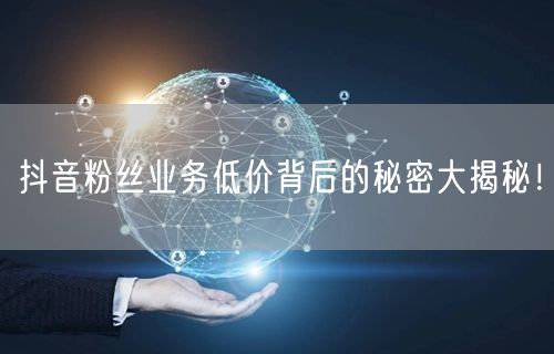 抖音粉丝业务低价背后的秘密大揭秘！