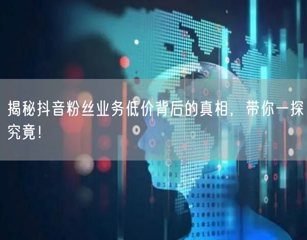 揭秘抖音粉丝业务低价背后的真相，带你一探究竟！