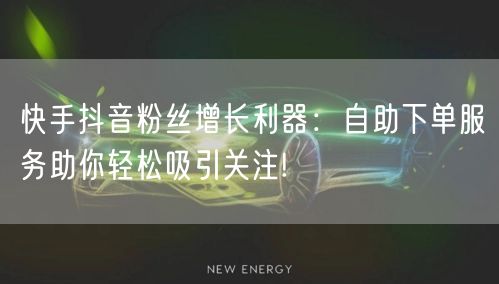 快手抖音粉丝增长利器：自助下单服务助你轻松吸引关注!