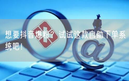 想要抖音爆粉？试试这款自助下单系统吧！