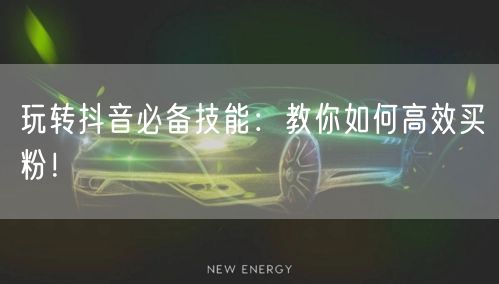 玩转抖音必备技能：教你如何高效买粉！