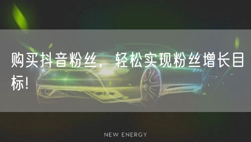 购买抖音粉丝，轻松实现粉丝增长目标!