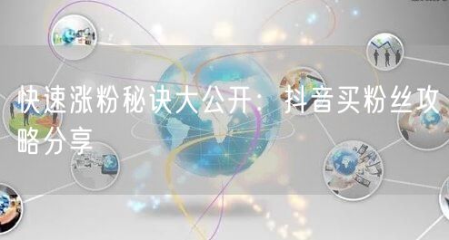 快速涨粉秘诀大公开：抖音买粉丝攻略分享