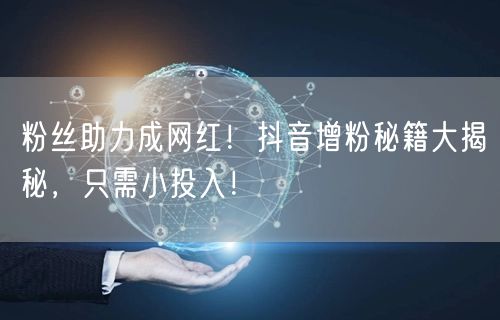 粉丝助力成网红！抖音增粉秘籍大揭秘，只需小投入！