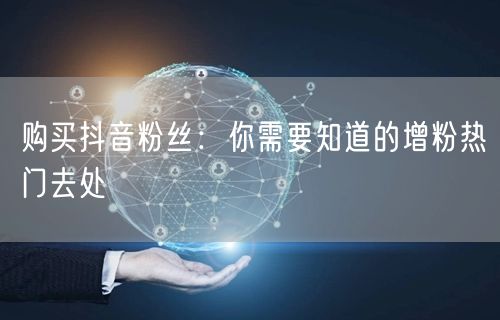 购买抖音粉丝：你需要知道的增粉热门去处