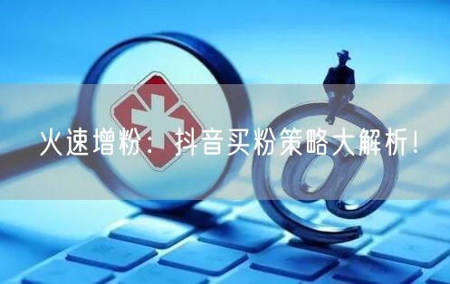 火速增粉：抖音买粉策略大解析！