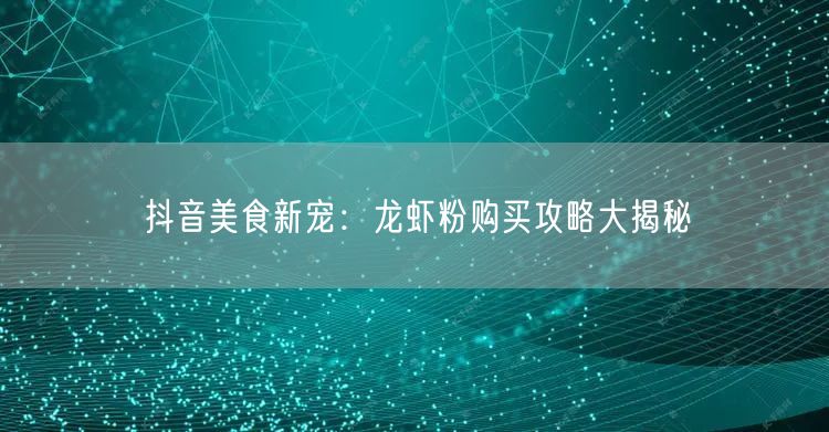 抖音美食新宠：龙虾粉购买攻略大揭秘