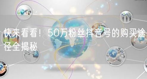 快来看看！50万粉丝抖音号的购买途径全揭秘