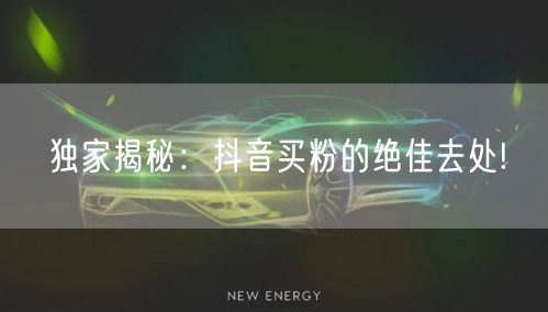 独家揭秘：抖音买粉的绝佳去处!
